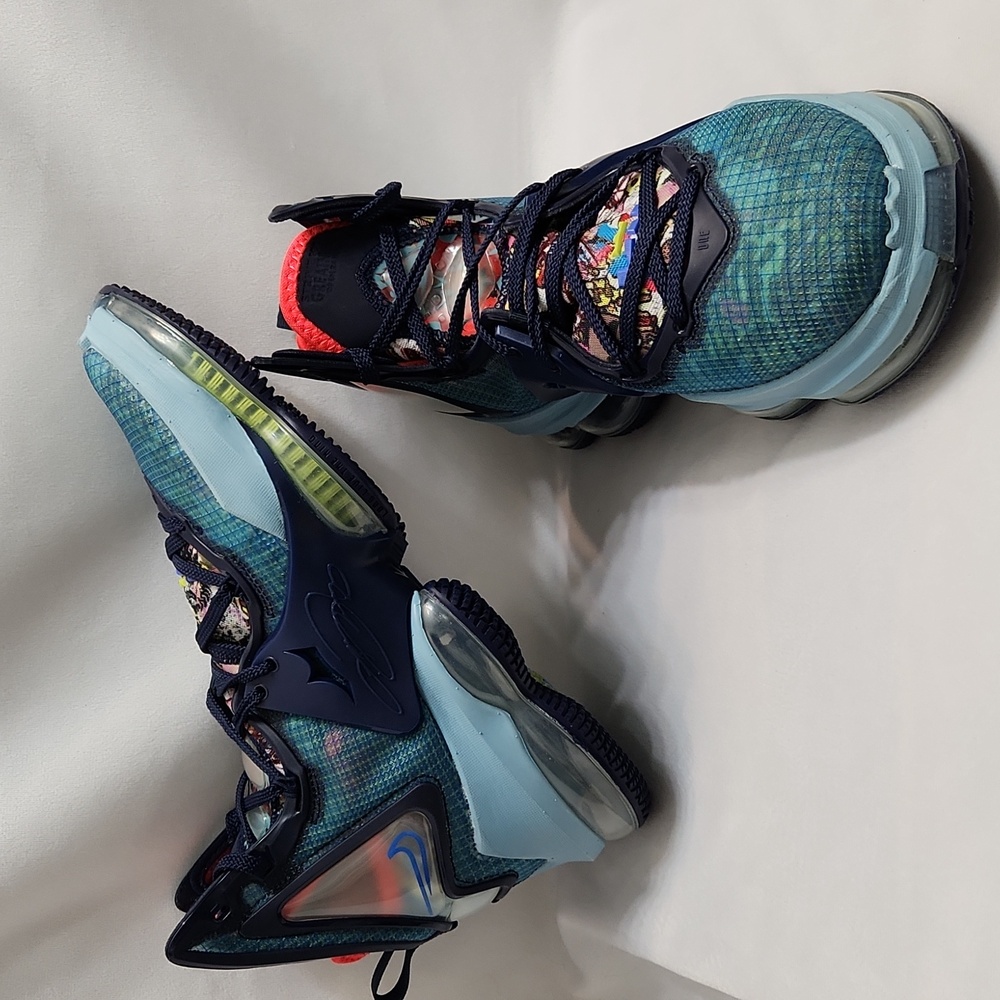Nike LeBron 19 EP Fast Food Dutch Blue Basketball Sneakers (M Size 7)